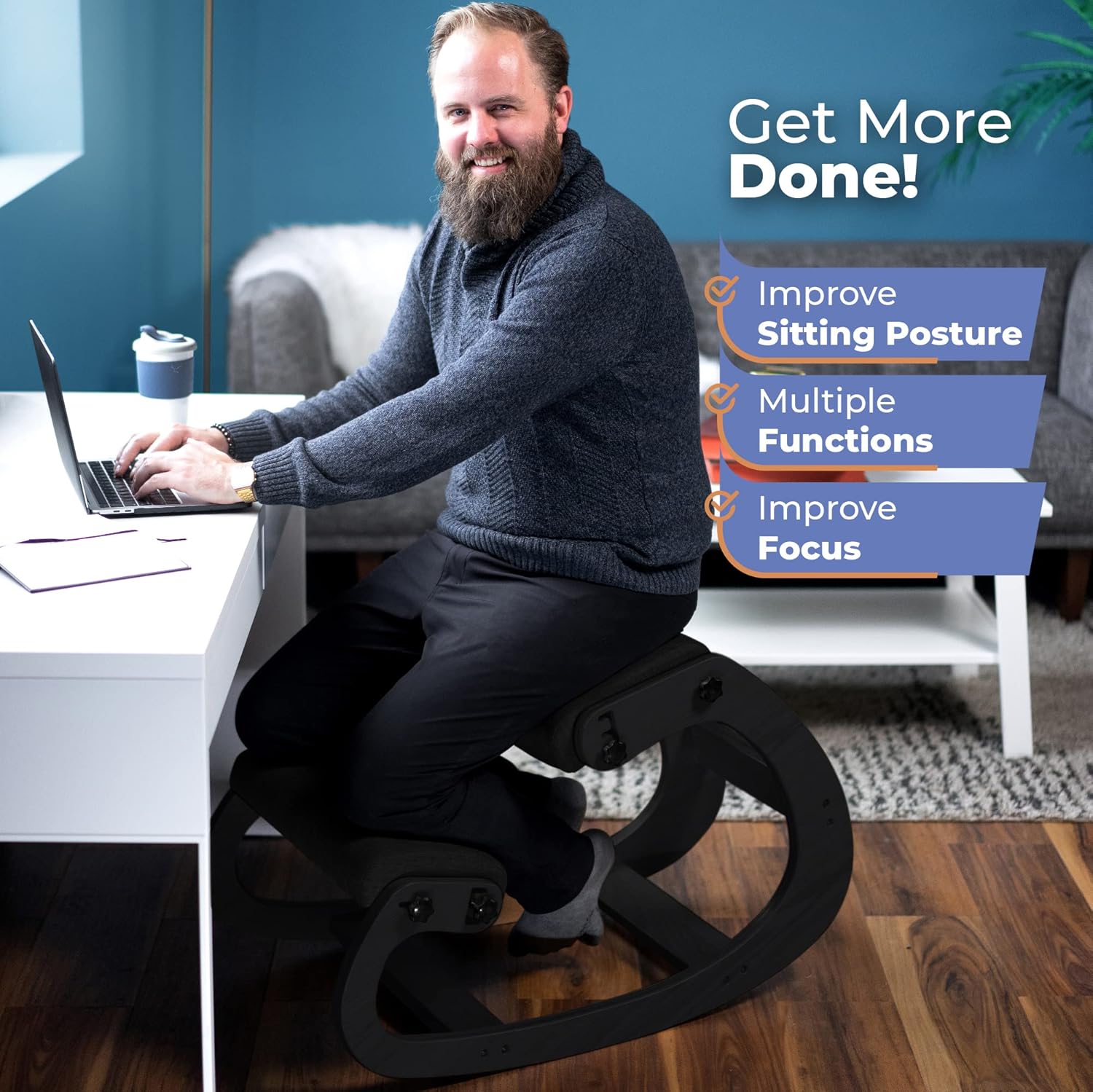 كرسي خشبي مريح للركوع قابل للت - مراجعة Office Stool وسعره