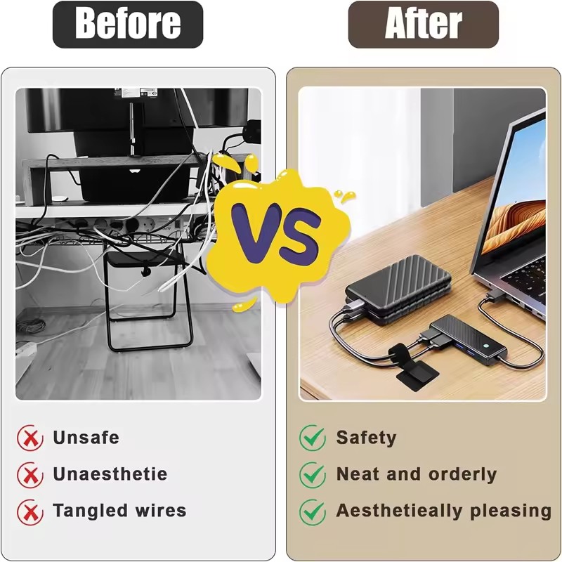 حاملات كابلات لاصقة تحت المكتب - مراجعة Desk Organizer وسعره