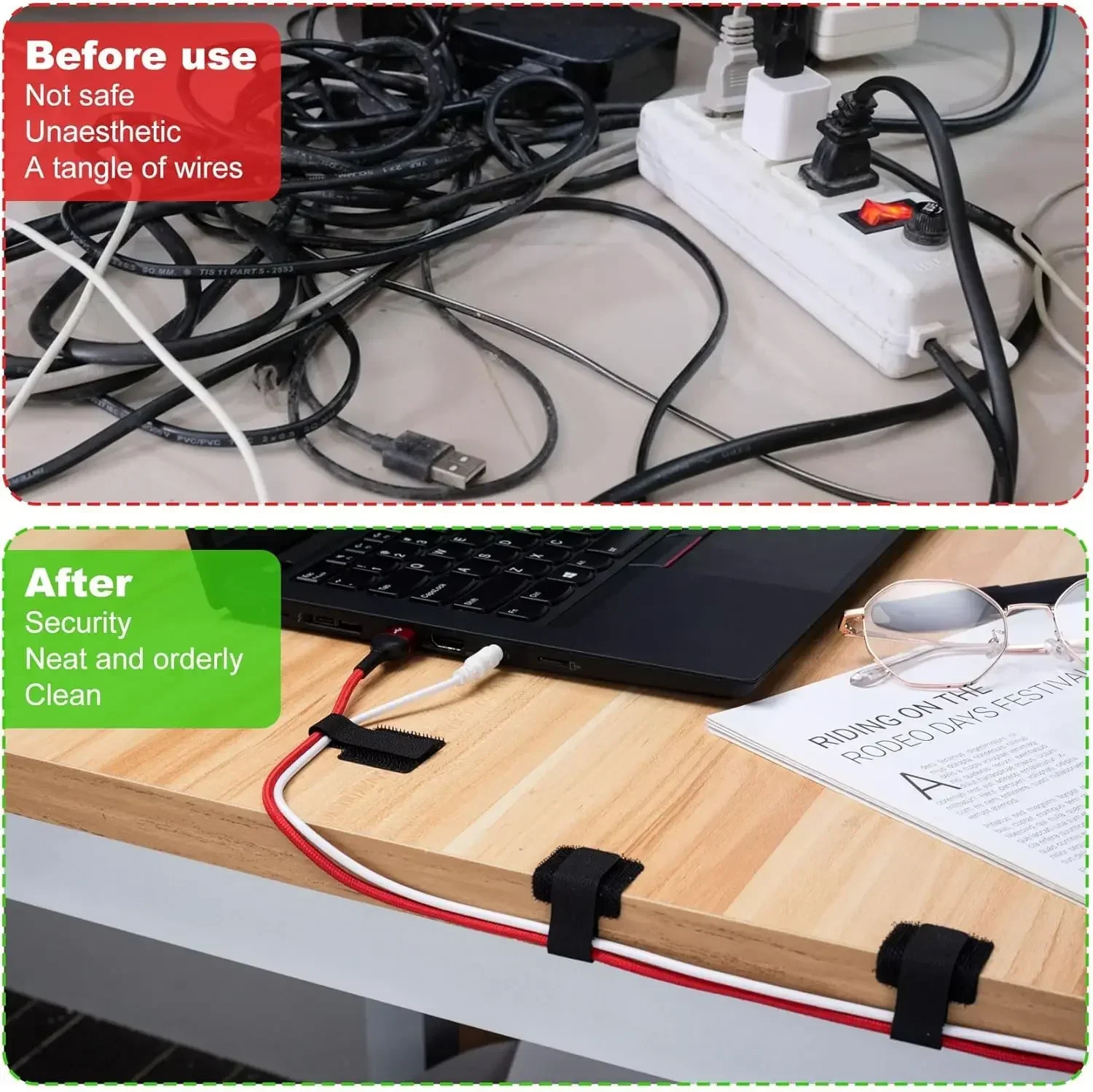 روابط كابلات جديدة قابلة لإعاد - مراجعة Desk Organizer وسعره
